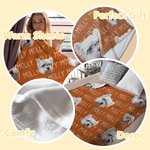 Personalized Cute Cat Dog Face Photo Soft Throw Blanket with Name Birthday Home Decor Christmas Birthday Gift for Pet Owners
