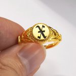 Gepersonaliseerde Vintage Gothic Initial Ring Oud Engels Letter Signet Sieraden Verjaardag Verjaardag Halloween Cadeau voor Vrouwen