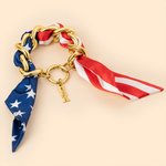 Personalized Fashion National Flag Silk Metal Bracelet with Football Tennis Text Charm Birthday Sports Event Cheer Accessories for Sport Lovers