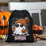 Henkilökohtainen söpö Halloween Ghost Pumpkin Design kiristysnauha laukku nimi puolue suosikki Halloween lahja lapsille