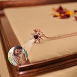 Collier Personnalisé Projection de Photo Forme Flocon de Neige Cadeau d'Anniversaire pour Elle