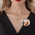 Personalized Water Droplets Photo Projection Zircon Necklace Anniversary Birthday Valentine's Day Gift for Women