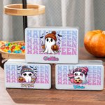 Personlig söt spökpumpa livsmedelsgodkänd metall godis chokladburk med namn Halloween present till barn