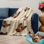 Personalized Cute Cat Dog Face Photo Soft Throw Blanket with Name Birthday Home Decor Christmas Birthday Gift for Pet Owners