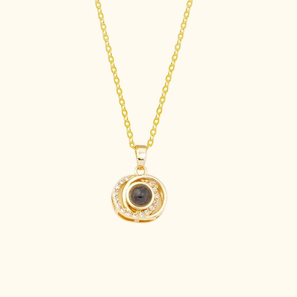 Collier de projection de photos de cercles concentriques personnalisé Cadeau d'anniversaire pour femmes