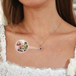 Personalisierte konzentrische Kreise Foto Projektion Halskette Jahrestag Geburtstag Geschenk für Frauen