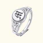 Gepersonaliseerde Vintage Gothic Initial Ring Oud Engels Letter Signet Sieraden Verjaardag Verjaardag Halloween Cadeau voor Vrouwen