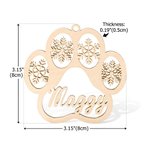 Personalisierte hölzerne Schneeflocke Weihnachtsschmuck mit Namen Weihnachtsgeschenk für Tierliebhaber