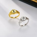 Gepersonaliseerde Vintage Gothic Initial Ring Oud Engels Letter Signet Sieraden Verjaardag Verjaardag Halloween Cadeau voor Vrouwen