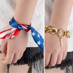 Personalised Fashion National Flag Silk Metal Bracelet with Football Tennis Text Charm Birthday Sports Event Cheer Accessories for Sport Lovers