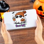 Personlig söt spökpumpa livsmedelsgodkänd metall godis chokladburk med namn Halloween present till barn