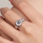 Gepersonaliseerde Vintage Gothic Initial Ring Oud Engels Letter Signet Sieraden Verjaardag Verjaardag Halloween Cadeau voor Vrouwen