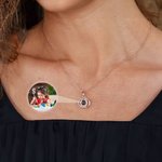 Personalisierte konzentrische Kreise Foto Projektion Halskette Jahrestag Geburtstag Geschenk für Frauen