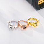 Gepersonaliseerde Vintage Gothic Initial Ring Oud Engels Letter Signet Sieraden Verjaardag Verjaardag Halloween Cadeau voor Vrouwen