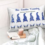 Personalizado lindo Hanukkah Gnome Familia Arrojar Funda de almohada con 1-8 nombres Feliz Hanukkah Regalo para la familia judía