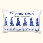 Personalizado lindo Hanukkah Gnome Familia Arrojar Funda de almohada con 1-8 nombres Feliz Hanukkah Regalo para la familia judía
