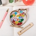 Personalized Handmade Wooden Apple Shaped Desk Ornament with 1-24 Hearts and Text Office Decor Birthday Appreciation Gift for Teacher