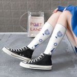 Personalized Cute Hanukkah Gnome Adult Crew Socks Knee High Socks with Name Comfort Breathable Happy Hanukkah Gift for Jewish Family