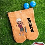 Bolsa de Pelotas de Golf de Franela Personalizada con Nombre y 12 Soportes para Tee Accesorios de Golf Divertido Regalo de Cumpleaños para Amante del Golf