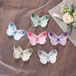 Personalised Silk Butterfly Brooch Pin with Text Photo and Crystal Memorial Wedding Gift for Bride