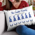 Personalizado lindo Hanukkah Gnome Familia Arrojar Funda de almohada con 1-8 nombres Feliz Hanukkah Regalo para la familia judía