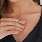 Personalisierte konzentrische Kreise Foto Projektion Halskette Jahrestag Geburtstag Geschenk für Frauen