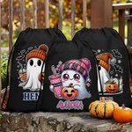 Henkilökohtainen söpö Halloween Ghost Pumpkin Design kiristysnauha laukku nimi puolue suosikki Halloween lahja lapsille