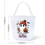 Personalized Halloween Cute Ghost Trick or Treat Sweets Bucket Bag with Name Halloween Party Gift for Kids