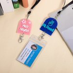 Gepersonaliseerd 3D V-teken Bloem Opvoeder Lanyard met Naam Terug naar School Waardering Gift voor leraar Schoolpersoneel