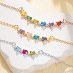 Personalised Simple Star Heart-Shaped 1-6 Birthstone Necklace Mother's Day Birthday Gift for Her