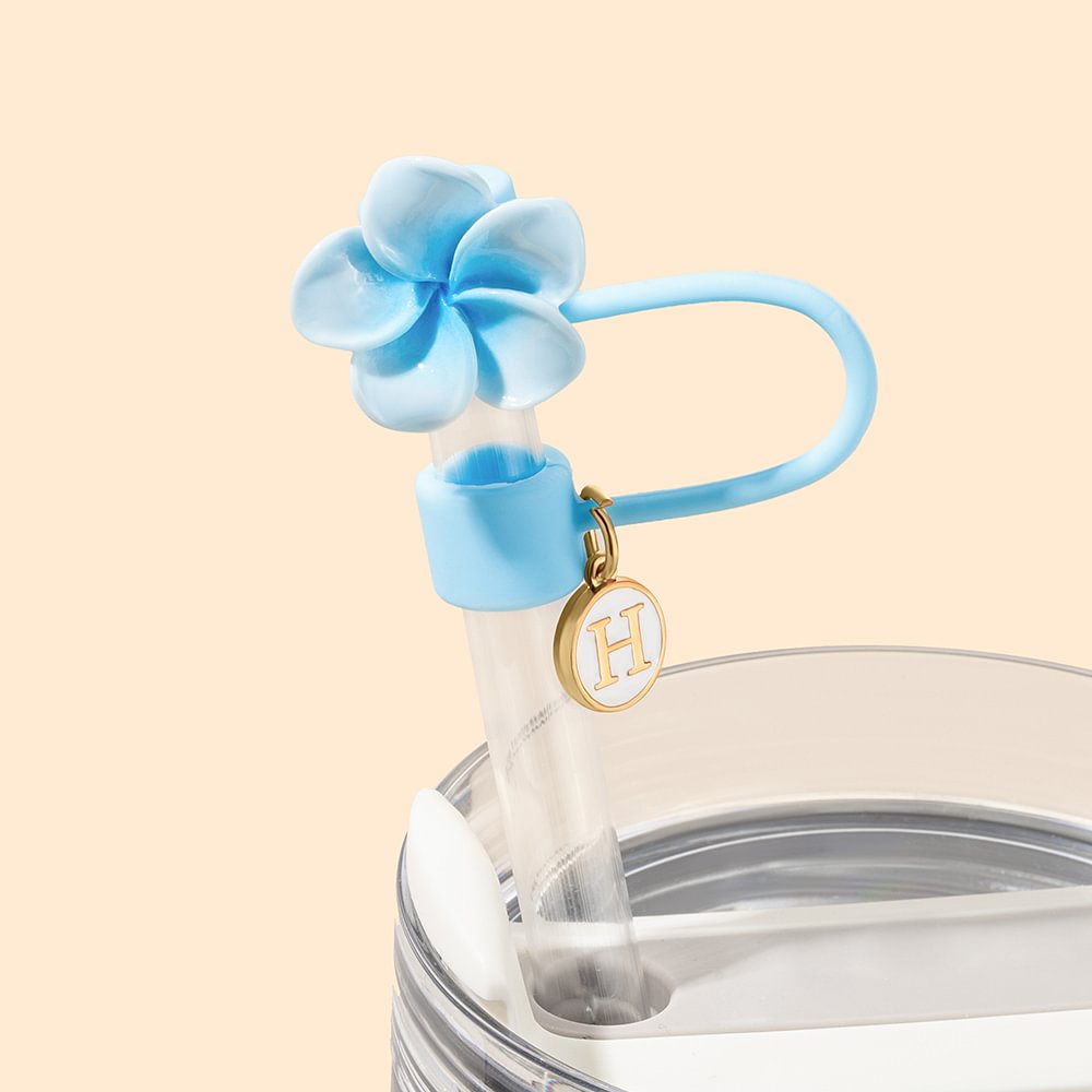 Set de 2 bouchons de paille réutilisables avec initiales pour le gobelet Stanley Cadeau d'anniversaire pour elle