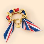 Personalised Fashion National Flag Silk Metal Bracelet with Football Tennis Text Charm Birthday Sports Event Cheer Accessories for Sport Lovers