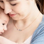 Personalised Simple Star Heart-Shaped 1-6 Birthstone Necklace Mother's Day Birthday Gift for Her