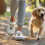 Étiquettes pour Chaussures Clog Personnalisées avec Nom en Impression 3D Set de 2 Décorations de Patte Cadeau Anniversaire pour Amoureux de Chien