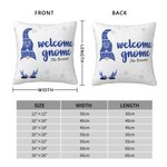 Taie d'Oreiller Personnalisée Gnome Bleu avec Nom Décoration d'Intérieur Cadeau Hanoukka pour Famille Juive