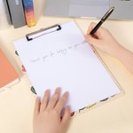 Personalised Floral Lab Notebook Pencil Teaching Theme Hanging Name Clipboard with Low Profile Clip Back to School Appreciation Gift for Teacher