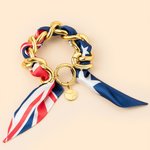 Personalised Fashion National Flag Silk Metal Bracelet with Football Tennis Text Charm Birthday Sports Event Cheer Accessories for Sport Lovers