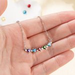 Personalised Simple Star Heart-Shaped 1-6 Birthstone Necklace Mother's Day Birthday Gift for Her