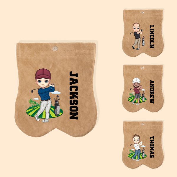 Bolsa de Pelotas de Golf de Franela Personalizada con Nombre y 12 Soportes para Tee Accesorios de Golf Divertido Regalo de Cumpleaños para Amante del Golf
