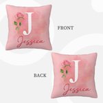 Personlig Födelseblomma Initial Kuddfodral med namn Heminredning Bachelorette Party Present till henne