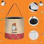 Personalized Cute Raccoon Ghost Peter Rabbit Plaid Trick or Treat Bag Candy Bucket with Name Halloween Party Favors for Boys Girls