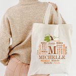 Henkilökohtainen syksyn kurpitsa sana pilvi kangas Kangas Kangaskassi nimi Syntymäpäivä Halloween lahja lapsille naiset