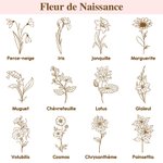 Pochette à Lunettes en Cuir Personnalisée avec Nom et Fleur de Naissance Cadeau d'Anniversaire pour Famille et Amis