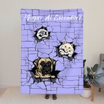 Personalizada Perros y Gatos Traviesos en Agujeros Manta con 1-3 Nombres Regalo de Cumpleaños Navidad para Familia Niños Amantes de las Mascotas