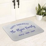 Personalisierte Happy Hanukkah Davidstern Anti-Rutsch-Türmatte mit Text jüdisches Fest Party Home Decor Geschenk für Familie Freund