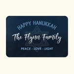 Personalisierte Happy Hanukkah Davidstern Anti-Rutsch-Türmatte mit Text jüdisches Fest Party Home Decor Geschenk für Familie Freund