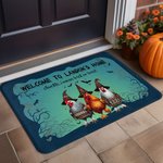 Personalized Moo I Mean Boo Chukle I Mean Trick or Treat Non-Slip Doormat with Text Funny Cow Chicken Home Decor Halloween Gift for Family