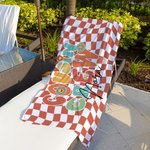 Personalized Cousin Crew Plaid Design Oversized Quick Dry Beach Towel with Name Birthday Summer Vacation Accessory Gift for Kids