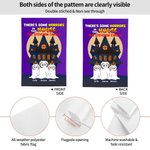 Drapeau de Jardin Personnalisé avec Titre 1-6 Fantômes de Chien et Noms Décoration Mignonne de Jardin Cadeau Fête Halloween pour Famille