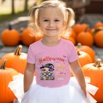 Personalized Cute Highland Cow Design Kids Adult T-Shirt with Name Halloween Birthday Gift for Family Friend